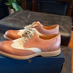 Elegant Tan and Cream Men's Oxford Shoes - Brand New Bellingham WT Tan/Linen